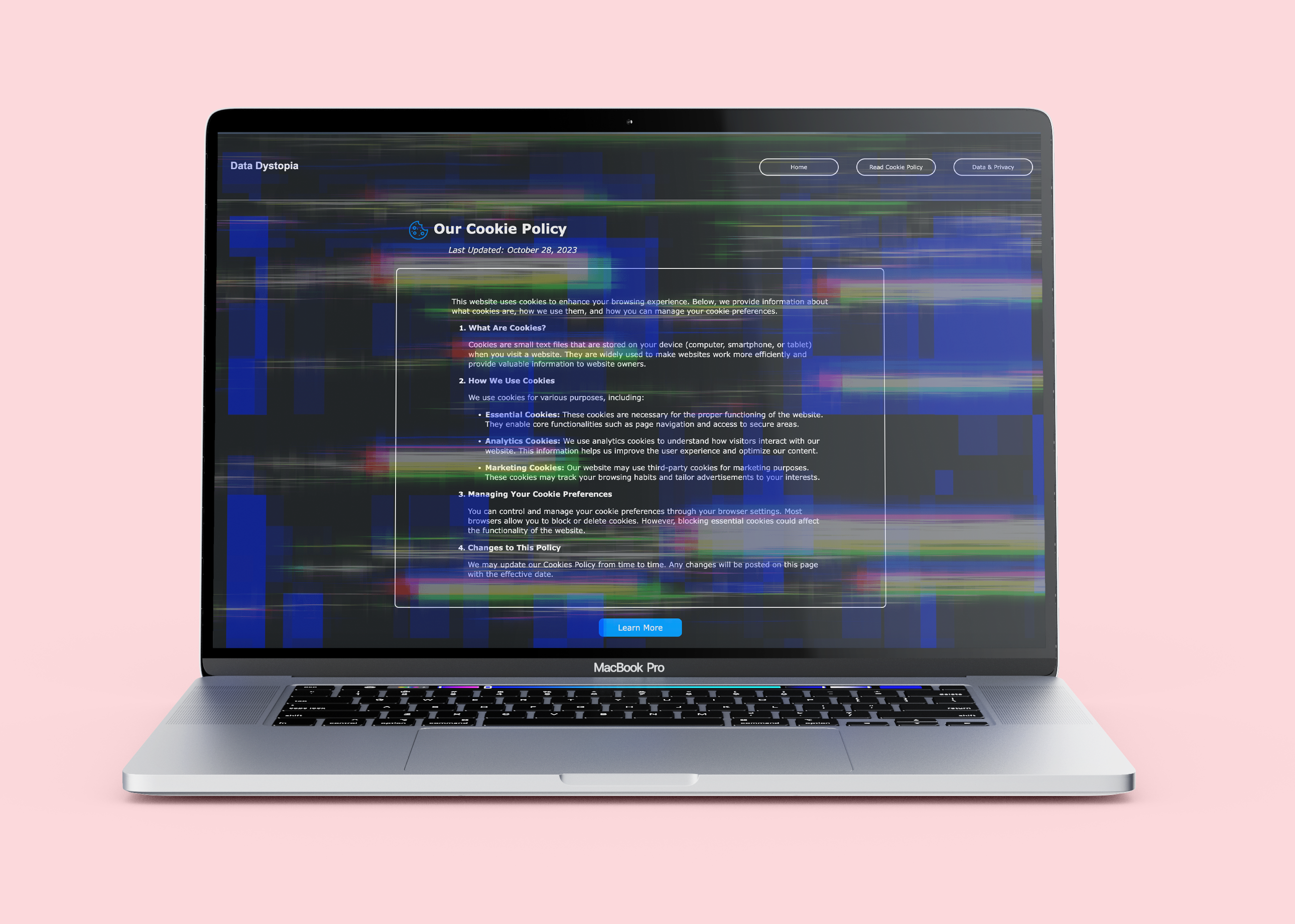 Prototype of the data dystopia website